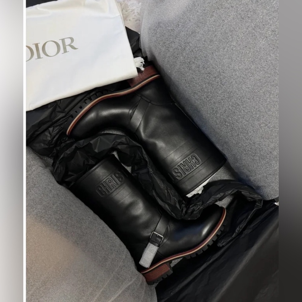 Christian Dior Black Leather Riding Boots